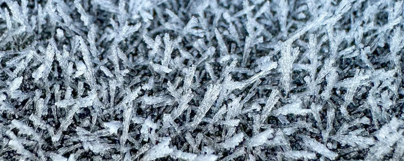 Close up of frost representing temperature controlled freight