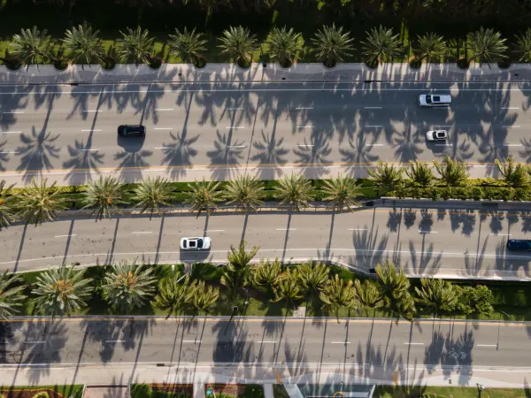 Aerial highway through the Southeastern service area